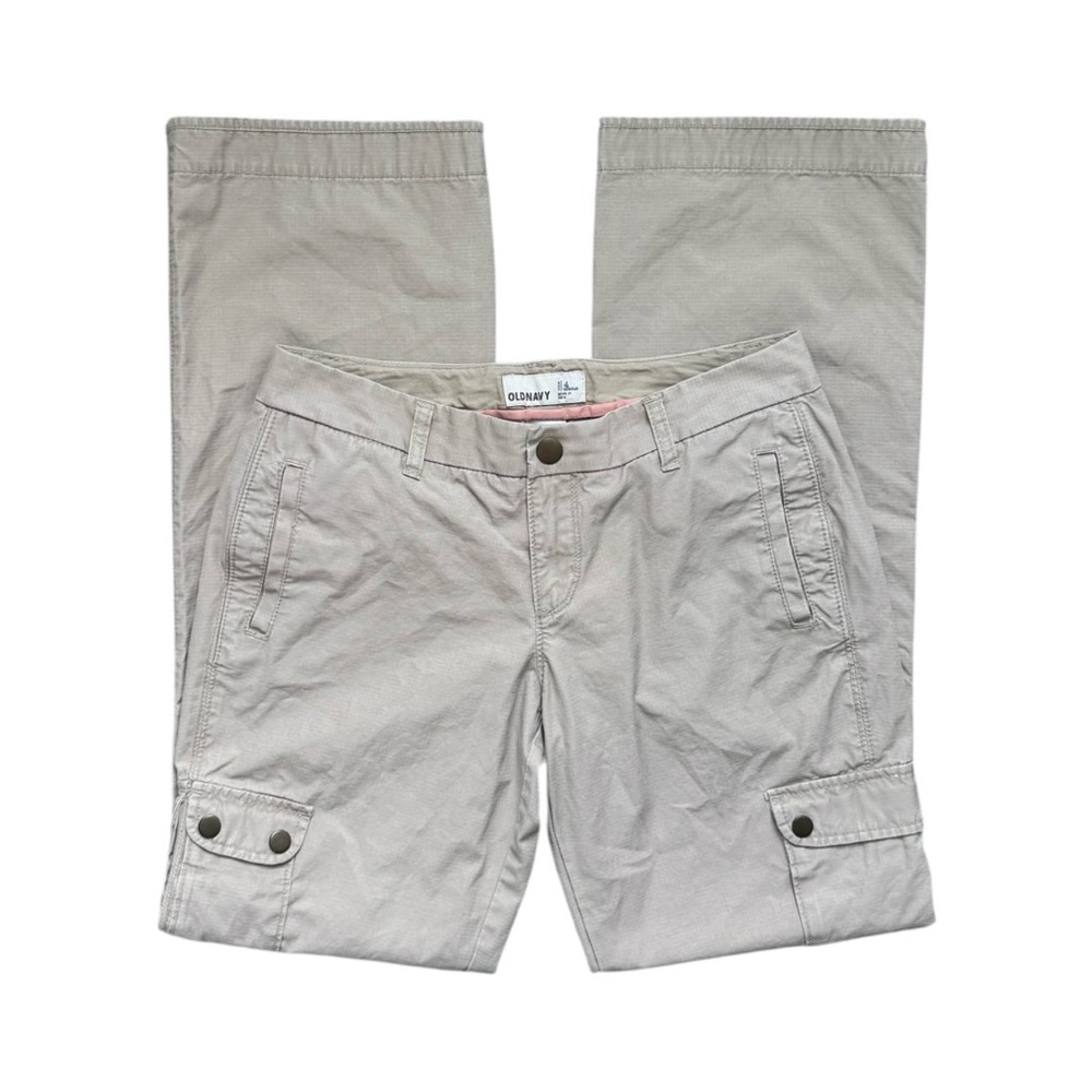Vintage Y2K Old Navy Cargo Low Rise 100% Cotton Khaki Pants Size 4